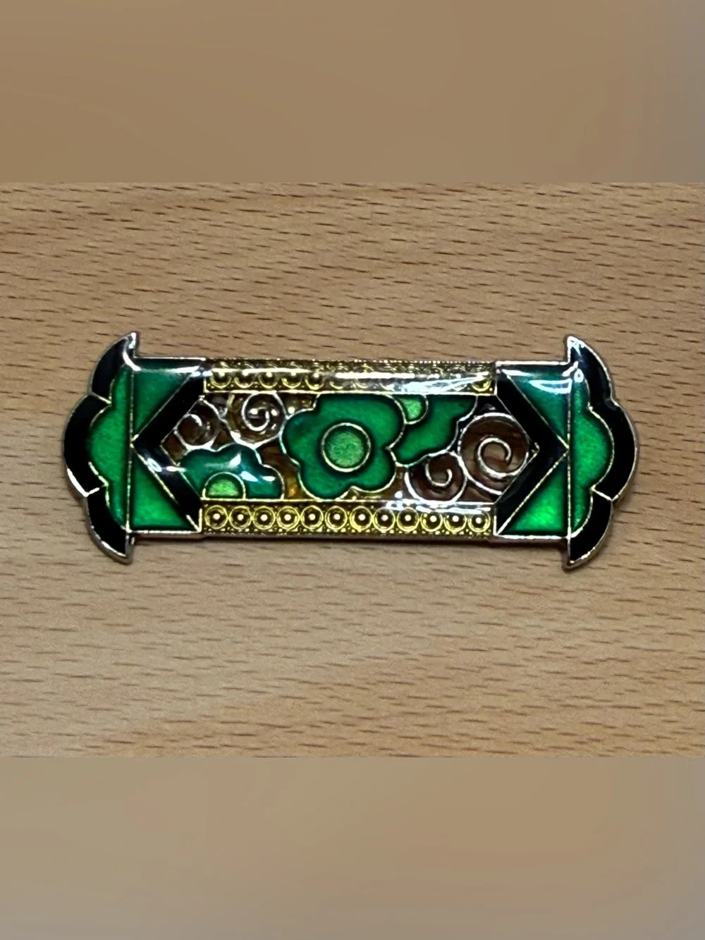 Unsigned Pierre Bex 1980’s Art Deco Geometric Floral Brooches Made in France